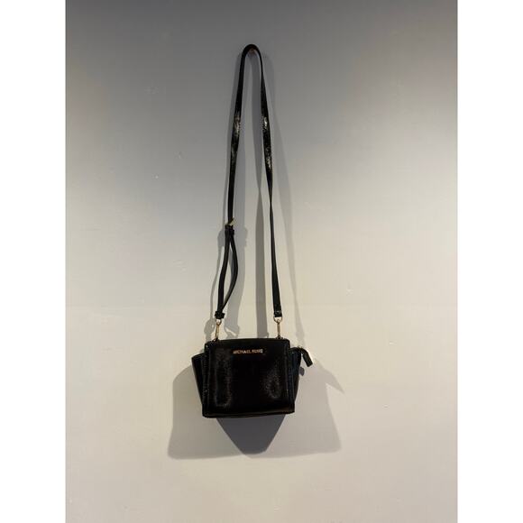 Michael Kors Black Patent Leather Mini Crossbody Bag - Picture 1 of 5